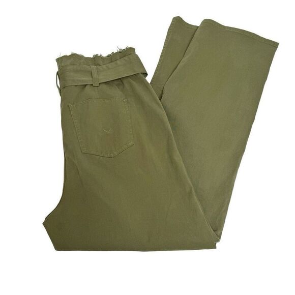 Hudson remi high rise paperbag straight leg pants in olive green size 30 - Picture 8 of 16